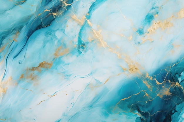 A Symphony of Colors Blue Pastel Abstract Turquoise Gold Marble Blends