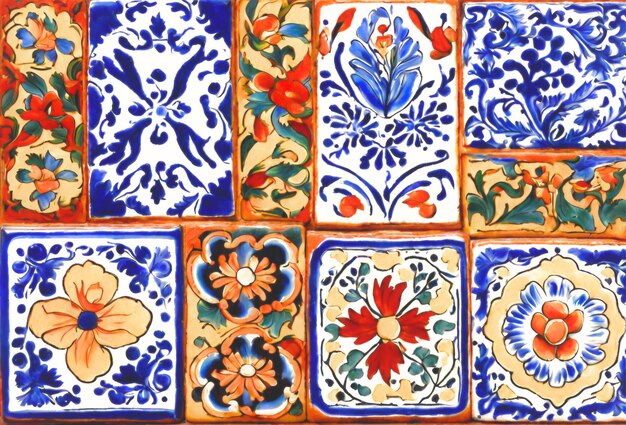 A Symphony of Colors and Patterns Mexican Talavera Tiles