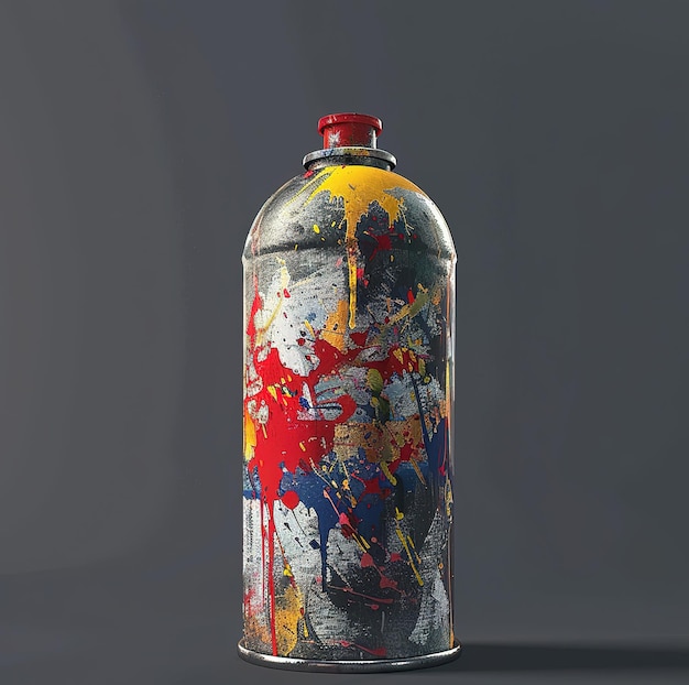 A symphony of colors vibrant and artistic splashes of paint on a spray paint can capturing the essence of creative expression