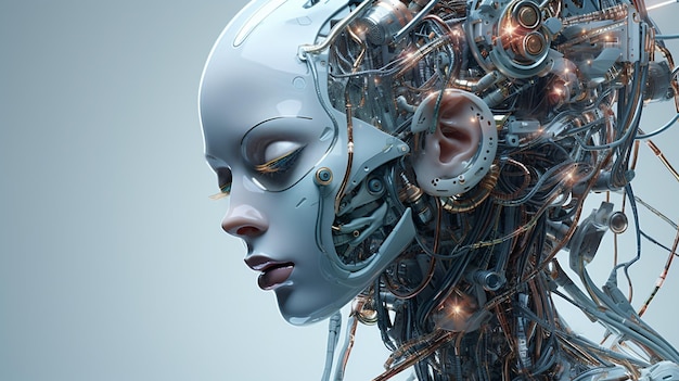 Synaptic Connections Human Brain Interfacing with Computer Chip in SciFi Setting