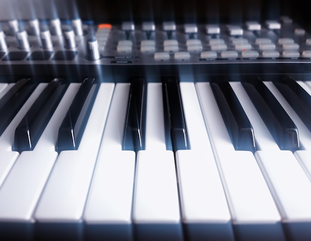 Synthesizer keyaboard closeup background hd