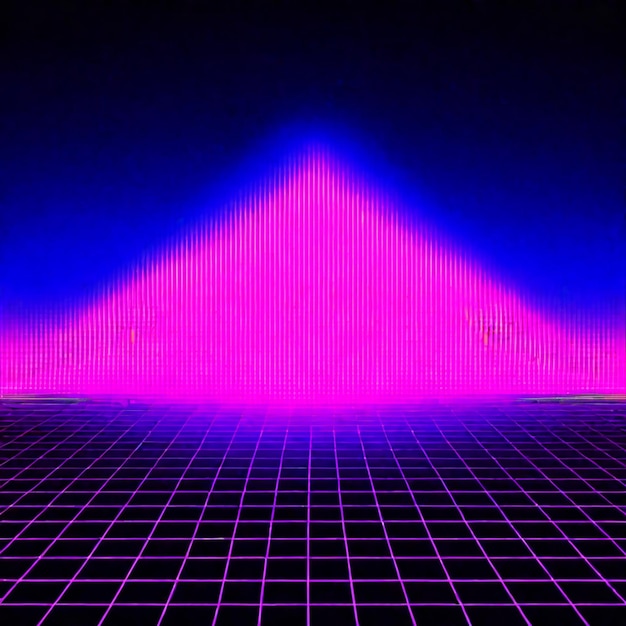 Photo synthwave neon retrowave vaporwave outrun landscape background