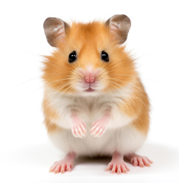 Syrian hamster on a white background