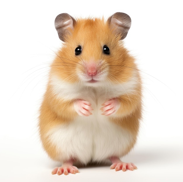 Syrian hamster on a white background