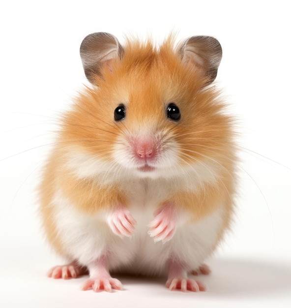 Syrian hamster on a white background