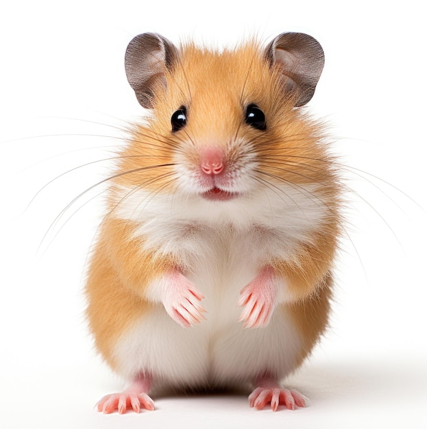 Syrian hamster on a white background