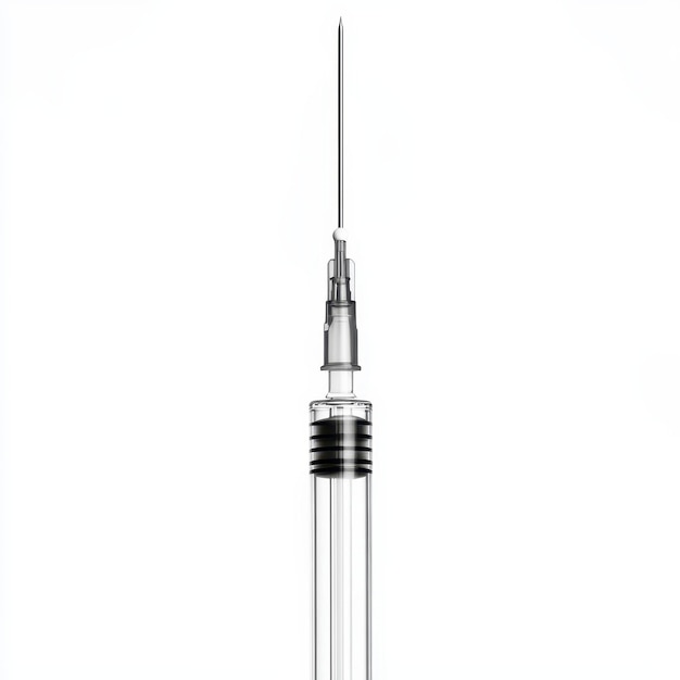 Photo syringe isolated on a solid white background