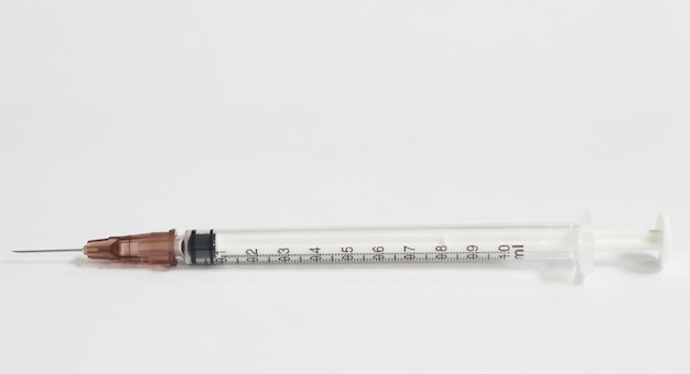 syringe on white background