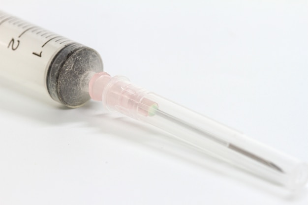 Syringe on white background 