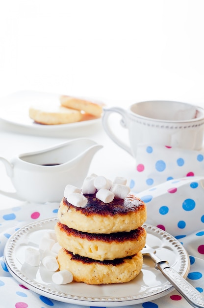 Syrniki ,Cottage cheese pancakes, 