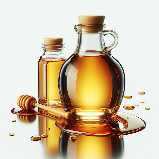 syrup bottle on a light background