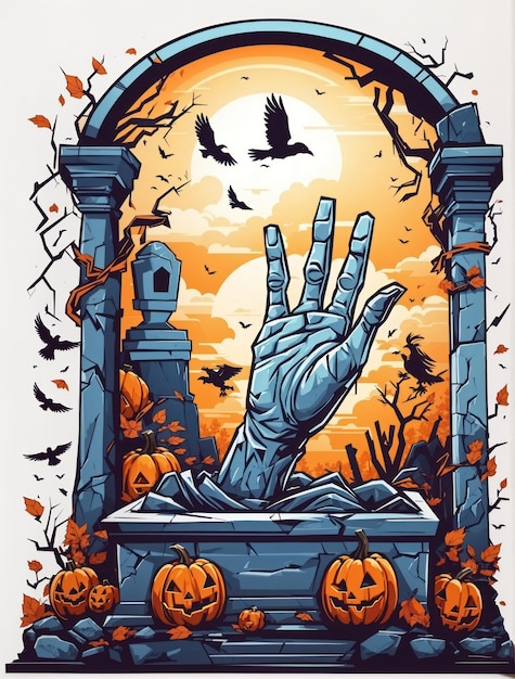 T Shirt Design With Halloween Horror Theme