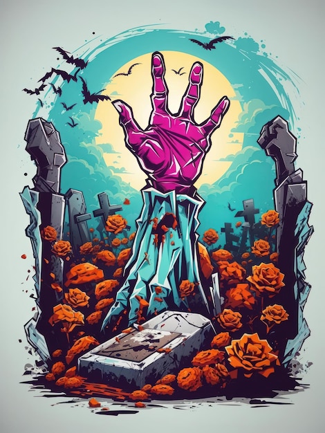 T Shirt Design With Halloween Horror Theme