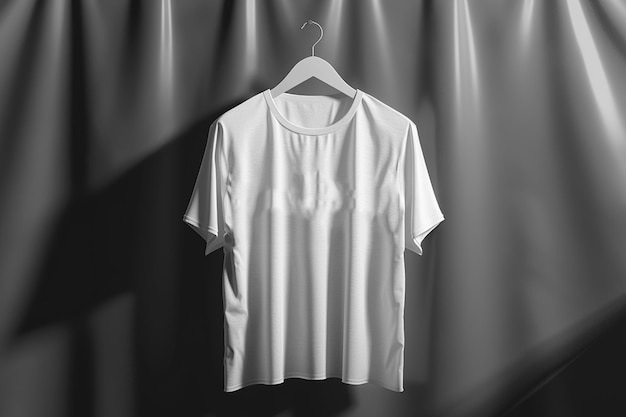 Photo t shirt mockup white tshirt hanged with copy space