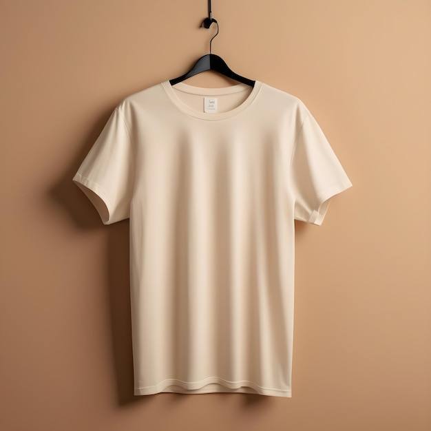 t shirt mockup with beige background