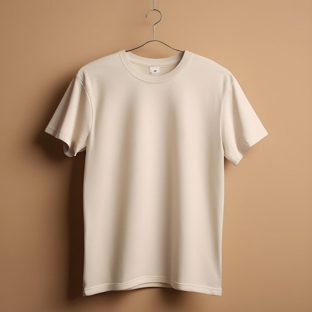 t shirt mockup with beige background