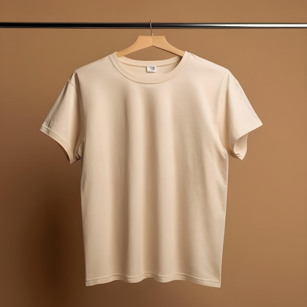 t shirt mockup with beige background