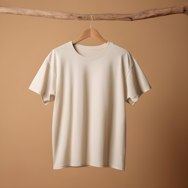 t shirt mockup with beige background