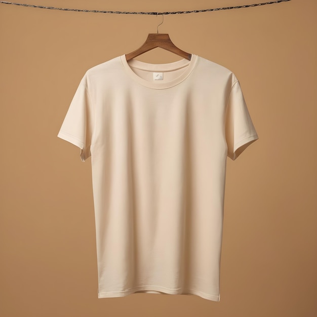 t shirt mockup with beige background