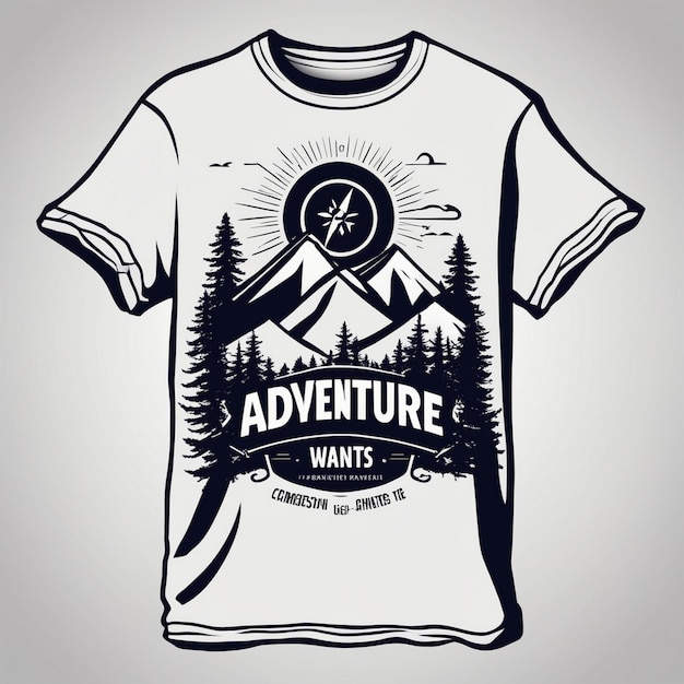 Photo a t - shirt with a mountain adventure on it