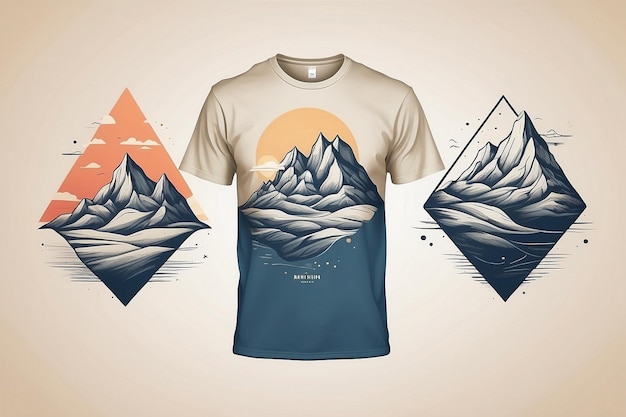 Photo a t shirt with a mountain landscape on it