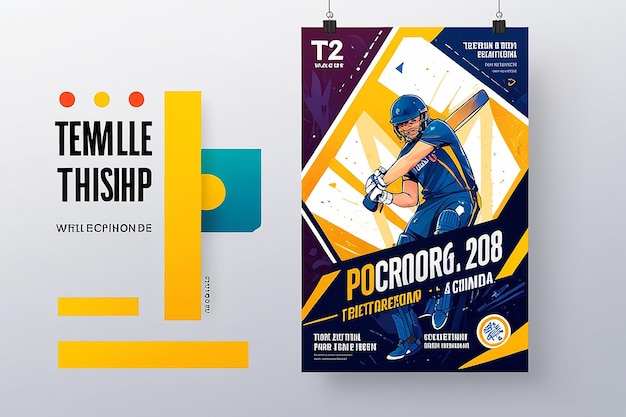 Photo t20 world cup cricket championship poster flyer template