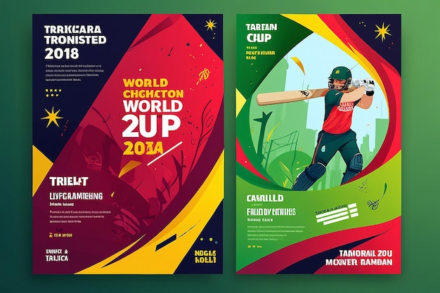 Photo t20 world cup cricket championship poster flyer template