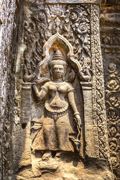 Ta Prohm temple ruins in Angkor Wat in Siem Reap, Cambodia