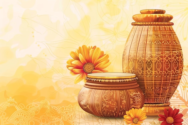 tabla and shehnai indian illustration background