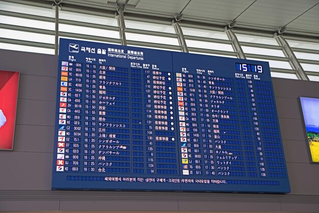 Photo table airline arrivals