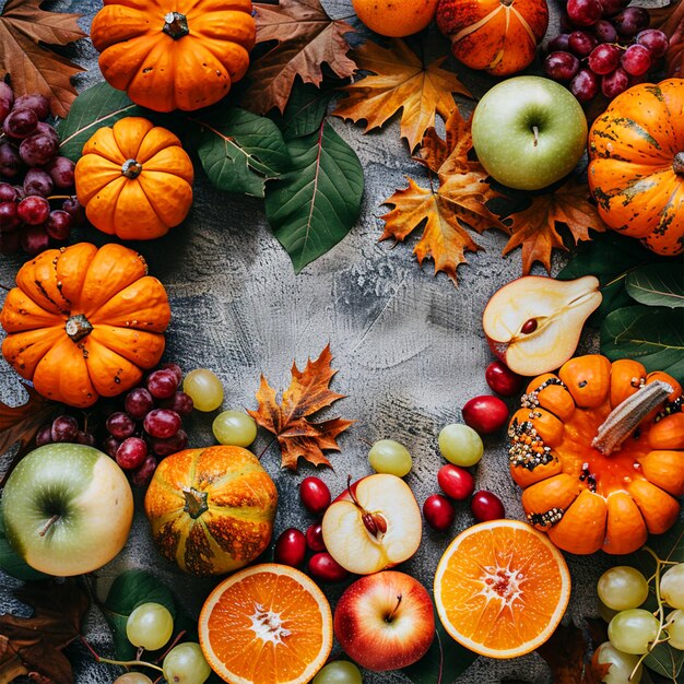 a table full of different types of fruit and vegetables