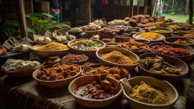 A table full of food including one that says'food '