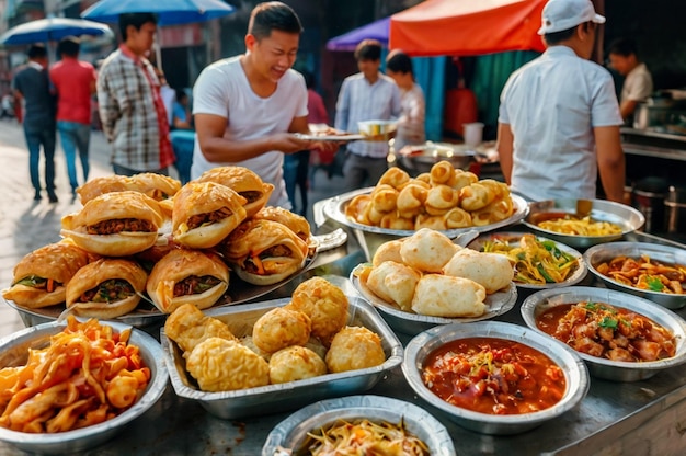 a table full of food including a variety of food