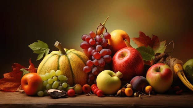 A table full of fruits and vegetables