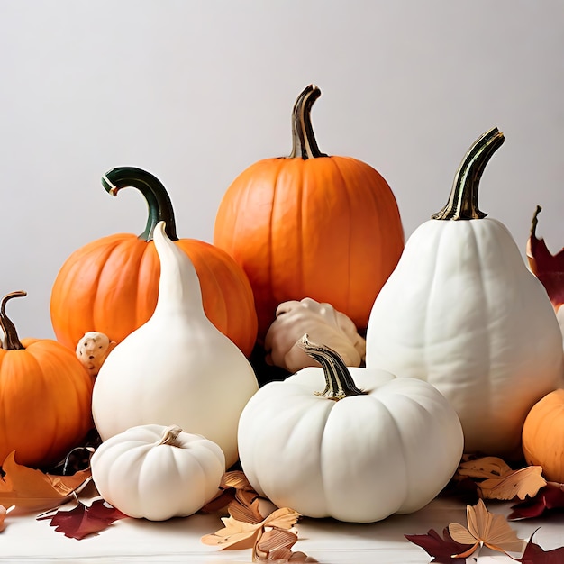 a table full of pumpkins including one that says pumpkins