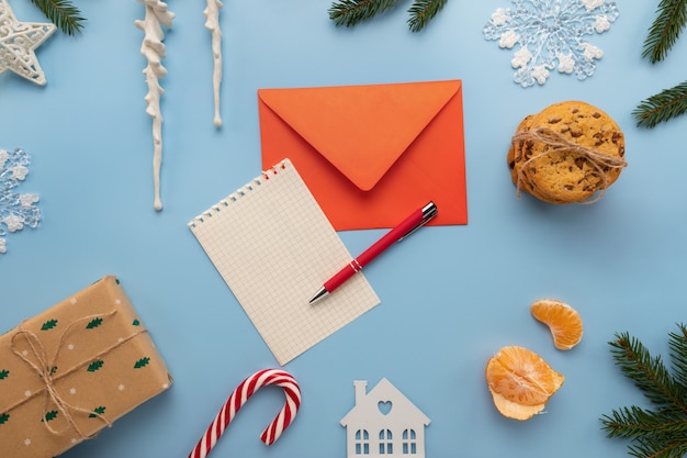 On the table is a letter with wishes for Christmas