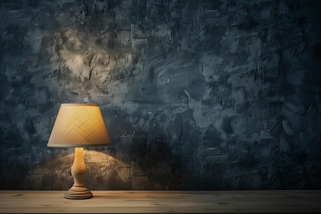 Table Lamp Against Dark Wall in Minimalistic Design