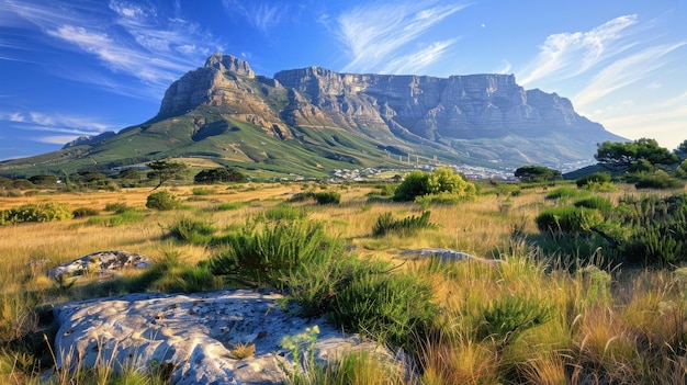 Table Mountain in Cape Town South Africa at Sunset