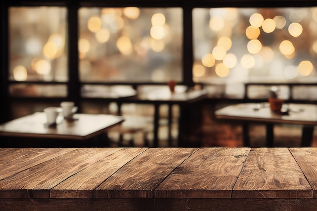 A table in a restaurant with a window behind it