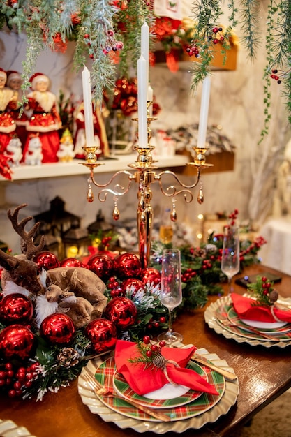 Table set to celebrate Christmas. Table setting to celebrate a festive Christmas dinner