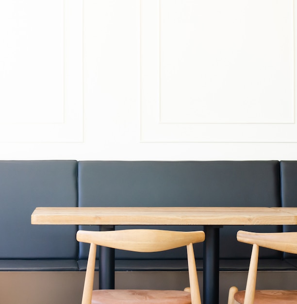 Table set up in restaurant interior,shalow deepth of field