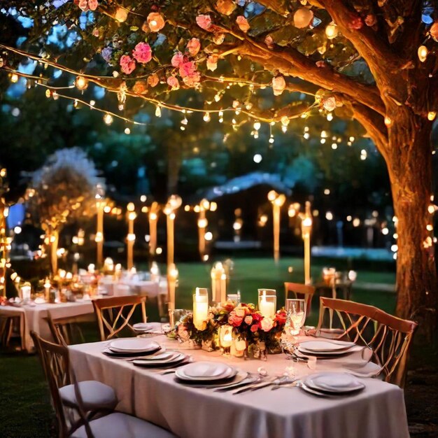 a table set for a wedding with flowers and candles