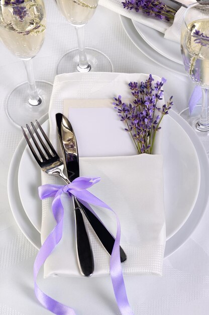 Table setting in Provence style