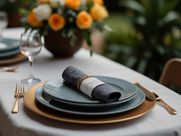 Photo table setting restaurant