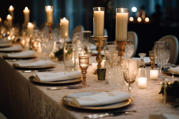 Table setting for an wedding reception