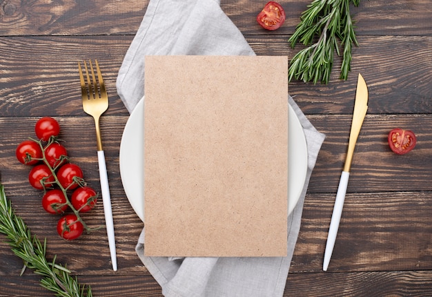 Table setting with ingredients beside