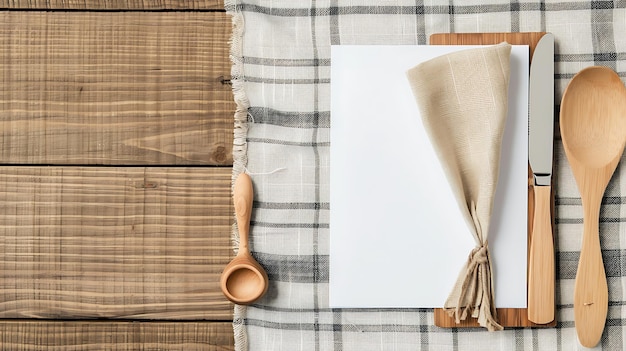 Photo a table template mockup set for a wedding reception with a white plate and silverware