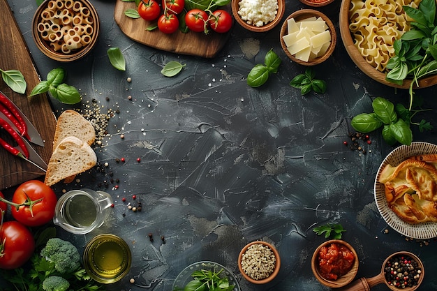 A table topped with lots of different types of food