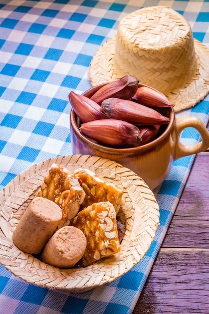 Table of traditional brazilian party called festa junina