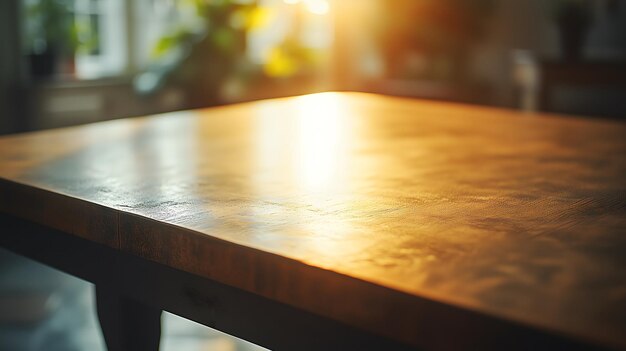 Table in Warm Sunlight Cozy Interior Setting